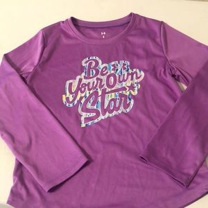 Under Armour “Be Your Own Star” long sleeve tee in size 5 little girls. Purple.